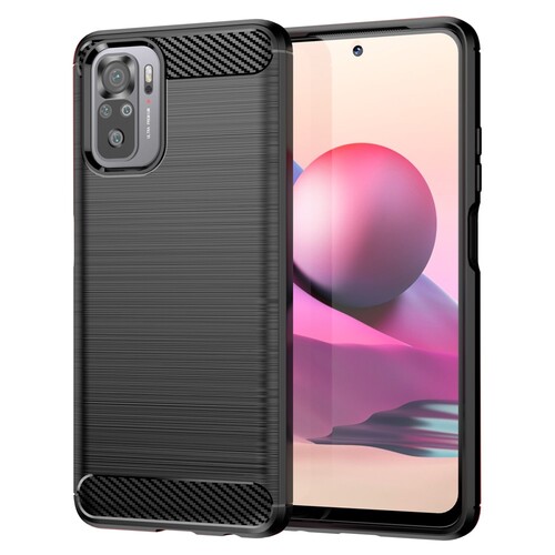 TPU Case f�r XIAOMI REDMI NOTE 10S Carbon Fiber Skin Brushed Schutz H�lle Cover