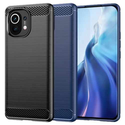 TPU Case f�r XIAOMI MI 11 Carbon Fiber Skin Brushed Schutz H�lle Soft Cover