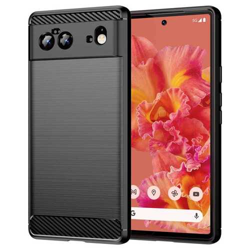 TPU Case f�r GOOGLE PIXEL 6 Carbon Fiber Skin Brushed Schutz H�lle Soft Cover 