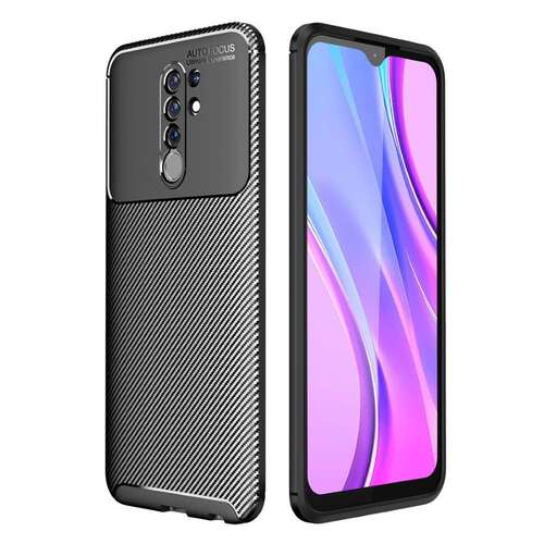 TPU Case f�r XIAOMI REDMI 9 Carbon Fiber Muster Shockproof Texture H�lle Cover 