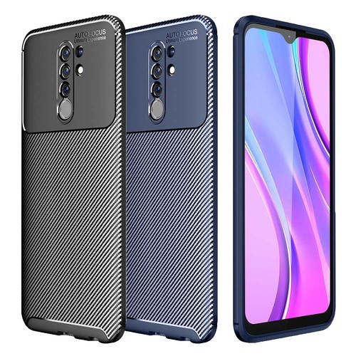 TPU Case f�r XIAOMI REDMI 9 Carbon Fiber Muster Shockproof Texture H�lle Cover