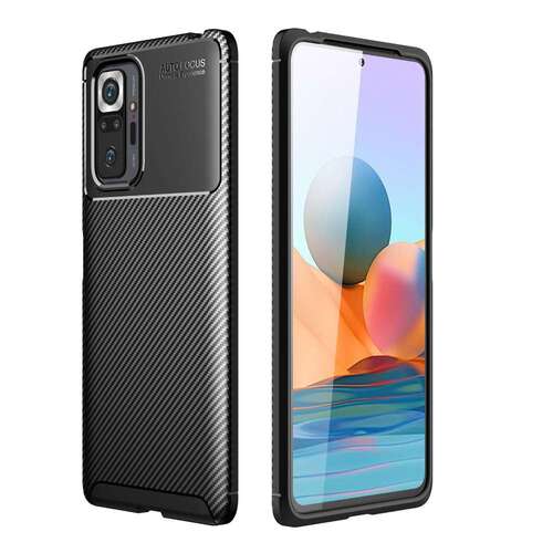 TPU Case f�r XIAOMI REDMI NOTE 10 PRO Carbon Fiber Muster Shockproof H�lle Cover 
