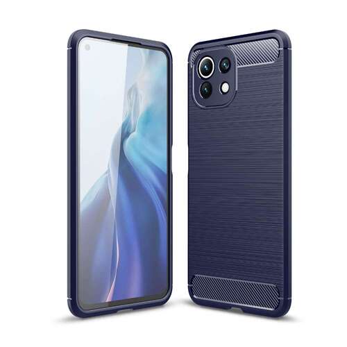 TPU Case f�r XIAOMI MI 11 LITE Carbon Fiber Skin Brushed Schutz H�lle Soft Cover 