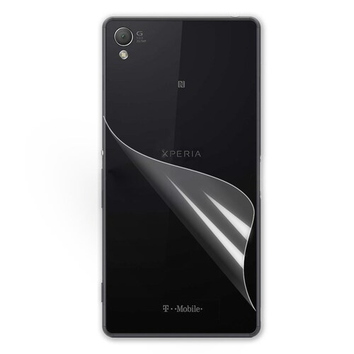 Sony Xperia Z3 Schutzfolie R�ckseite Klar Back Clear Protector Film Faser Tuch