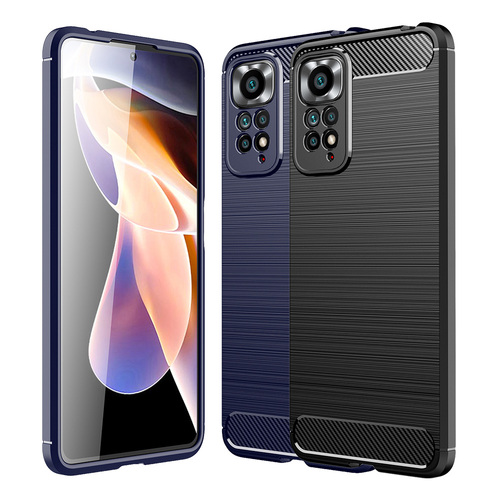 TPU H�lle f�r Xiaomi Redmi Note 11 PRO Carbon Fiber Skin Brushed Cover Case