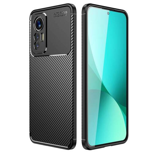 TPU H�lle f�r Xiaomi 12 LITE Carbon Fiber Muster Textur Shockproof Cover Case