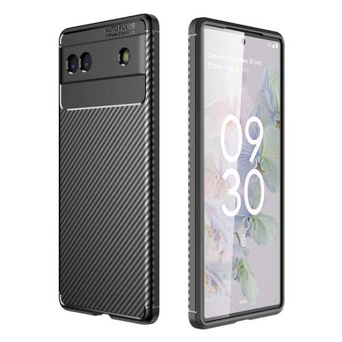 TPU H�lle f�r Google Pixel 6a Carbon Fiber Muster Textur Shockproof Cover Case 