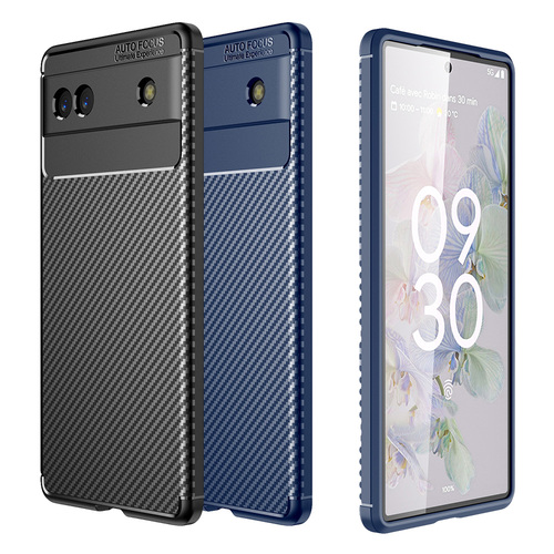 TPU H�lle f�r Google Pixel 6a Carbon Fiber Muster Textur Shockproof Cover Case