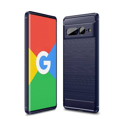 TPU H�lle f�r Google Pixel 7 PRO Carbon Fiber Skin Brushed Schutzcover Case 