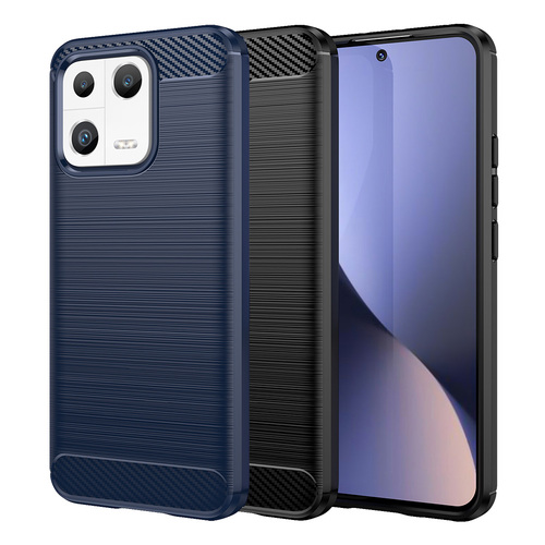 TPU H�lle f�r Xiaomi 13 Carbon Fiber Skin Brushed Schutz Backcover Soft Case