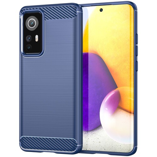 TPU H�lle f�r Xiaomi 12 12X Carbon Fiber Skin Brushed Schutz Backcover Soft Case 