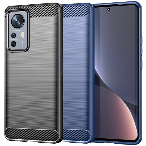 TPU H�lle f�r Xiaomi 12 PRO Carbon Fiber Skin Brushed Schutz Backcover Soft Case