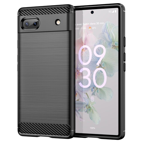 TPU H�lle f�r Google Pixel 6a Carbon Fiber Skin Brushed Schutzcover Soft Case 
