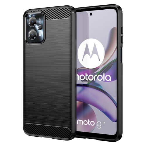 TPU H�lle f�r Motorola Moto G13 G23 Carbon Fiber Skin Brushed Backcover Case 