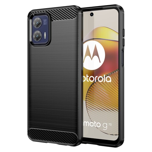 TPU H�lle f�r Motorola Moto G73 Carbon Fiber Skin Brushed Schutzcover Soft Case 