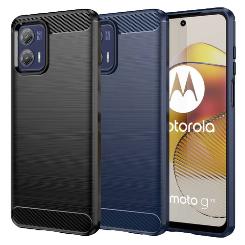 TPU H�lle f�r Motorola Moto G73 Carbon Fiber Skin Brushed Schutzcover Soft Case