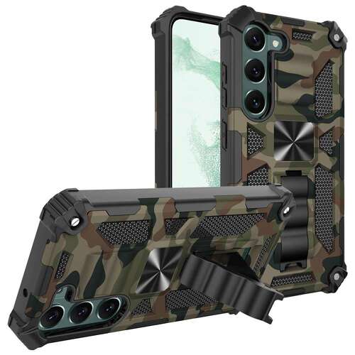 Outdoor H�lle f�r Samsung Galaxy S23 PLUS Camouflage Shockproof PC Schutzcover 