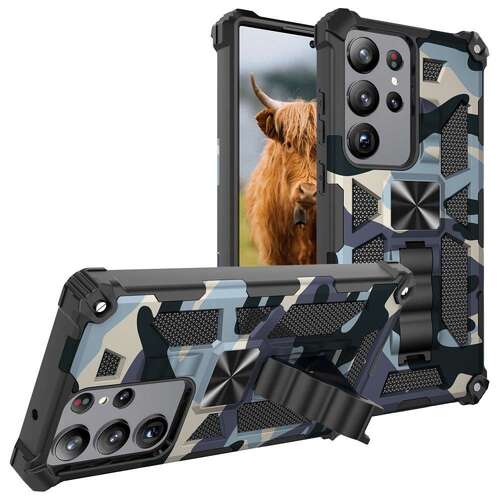 Outdoor H�lle f�r Samsung Galaxy S23 ULTRA Camouflage Shockproof PC Schutzcover 