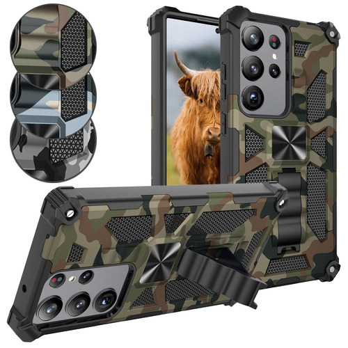Outdoor H�lle f�r Samsung Galaxy S23 ULTRA Camouflage Shockproof PC Schutzcover