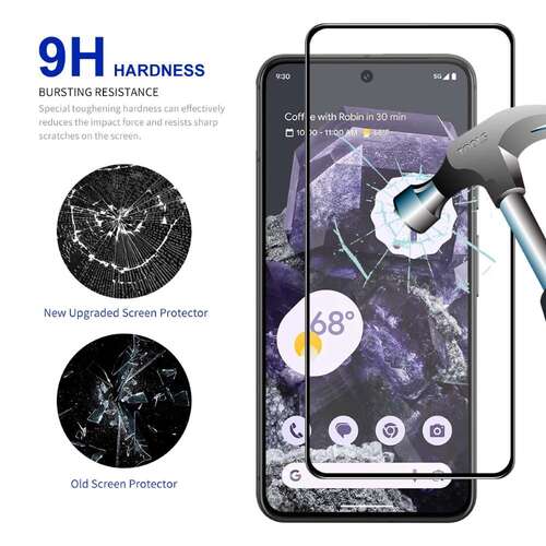 Schutzglas f�r Google Pixel 8 Full Cover Full Glue Tempered Glass Schutz Folie
