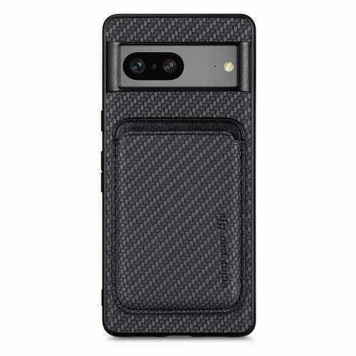 TPU H�lle f�r Google Pixel 7 Carbon Fiber Magnetic Bag Card Schutz H�lle Cover 
