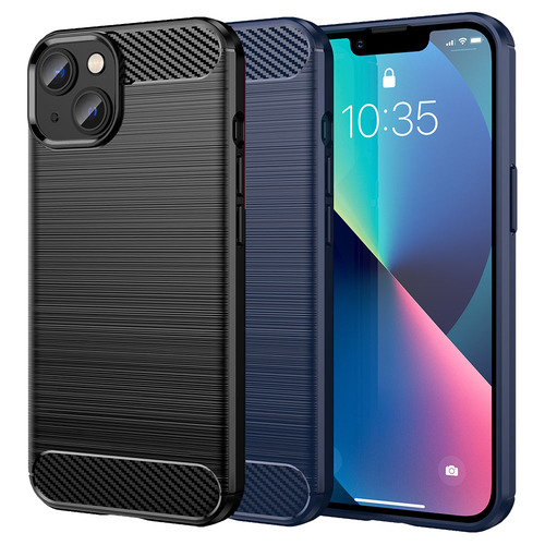 TPU H�lle f�r Apple iPhone 14 PLUS Carbon Fiber Skin Brushed Schutzcover Case