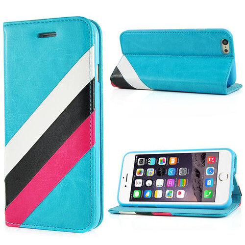 Wallet Case f�r Apple iPhone 6 6S Handy Tasche Drei Streifen Stripes