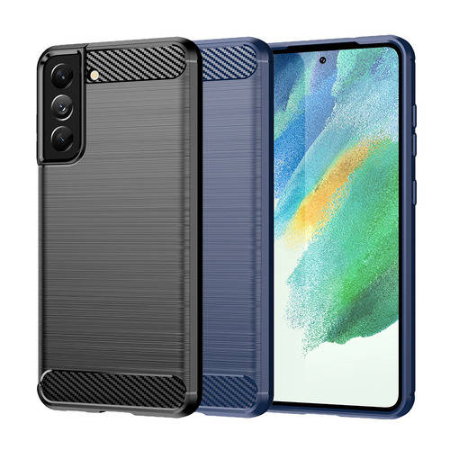 TPU H�lle f�r Samsung Galaxy S21 FE Carbon Fiber Skin Brushed Schutzcover Case