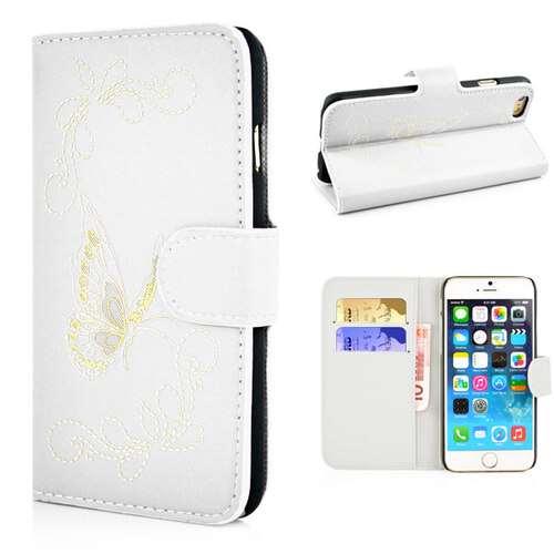 Wallet Case f�r Apple iPhone 6 6S Handy Tasche Butterfly Pattern