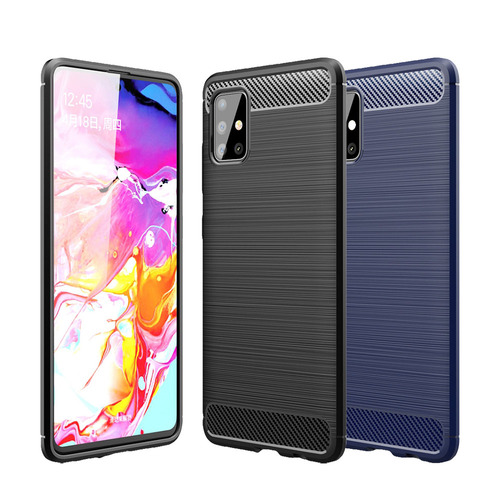 TPU H�lle f�r Samsung Galaxy A51 Carbon Fiber Skin Brushed Schutzcover Soft Case