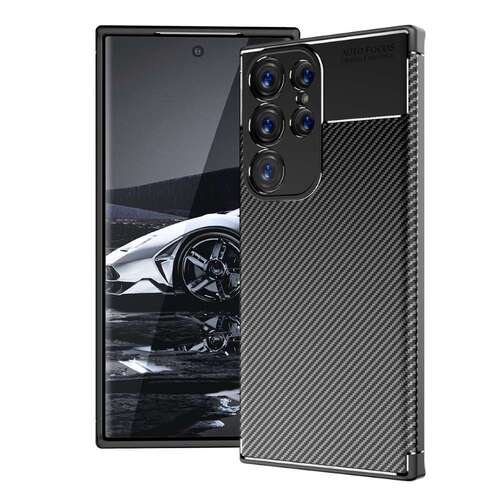 TPU H�lle f�r Samsung Galaxy S23 ULTRA Carbon Fiber Muster Shockproof Cover Case