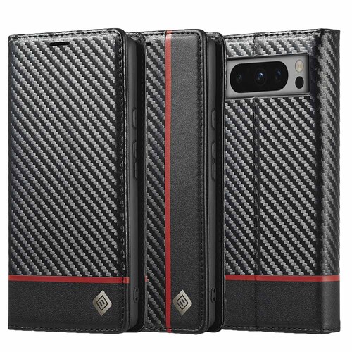 LC.IMEEKE Handy Tasche fr Google Pixel 8 PRO Carbon Wallet Stripe Hlle Etui