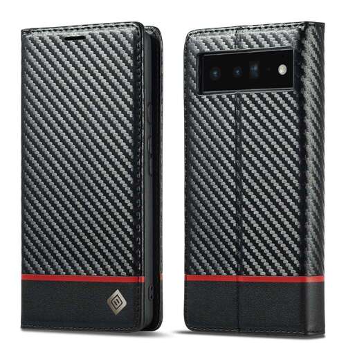 LC.IMEEKE Handy Tasche f�r Google Pixel 7a Carbon Wallet Stripe H�lle Etui Case 