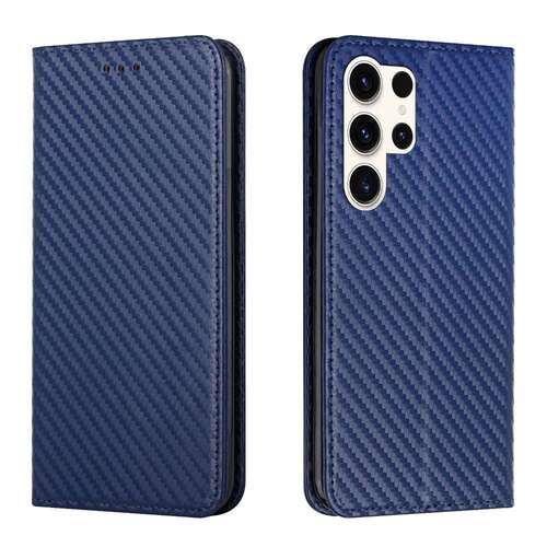 Handy Tasche f�r Samsung Galaxy S24 ULTRA Carbon Fiber Wallet H�lle Magnet Etui 