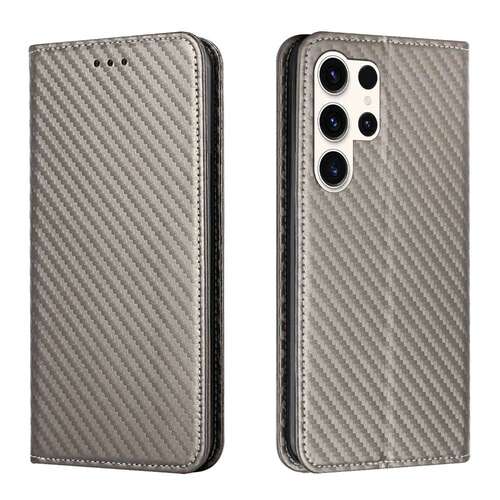 Handy Tasche f�r Samsung Galaxy S24 ULTRA Carbon Fiber Wallet H�lle Magnet Etui 