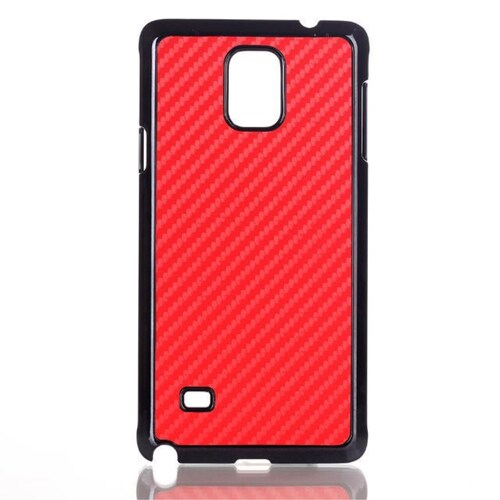 Hard Case f�r Samsung Galaxy Note 4 Carbon Fiber Muster Schutzh�lle Cover Rot 