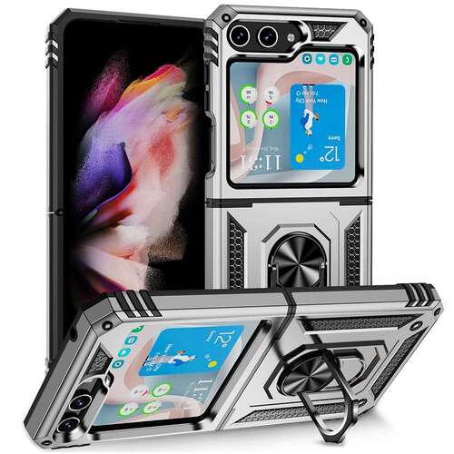 Outdoor H�lle f�r Samsung Galaxy Z Flip5 TPU PC Hybrid Sergeant Ring Cover Case 