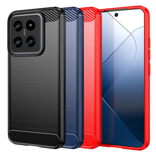 TPU H�lle f�r Xiaomi 14 Carbon Fiber Skin Brushed Schutz Backcover Soft Case