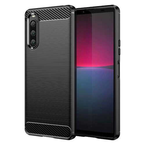TPU H�lle f�r Sony Xperia 10 V Carbon Fiber Skin Brushed Schutzcover Soft Case 
