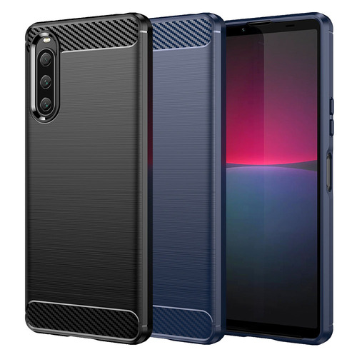 TPU H�lle f�r Sony Xperia 10 V Carbon Fiber Skin Brushed Schutzcover Soft Case