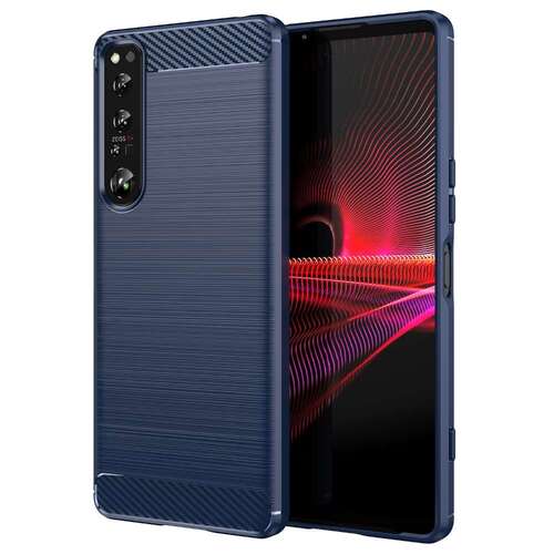 TPU H�lle f�r Sony Xperia 1 IV Carbon Fiber Skin Brushed Schutzcover Soft Case 