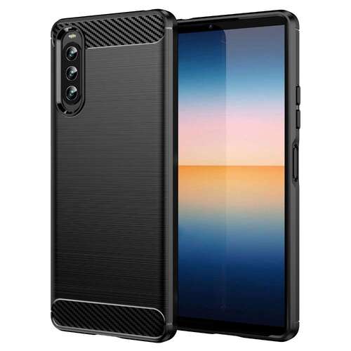 TPU H�lle f�r Sony Xperia 10 IV Carbon Fiber Skin Brushed Schutzcover Soft Case 