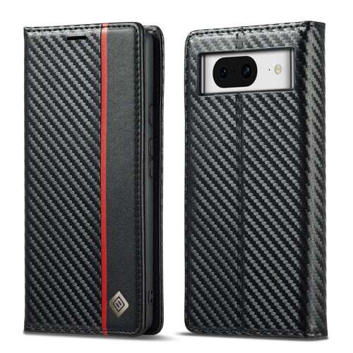 LC.IMEEKE Handy Tasche f�r Google Pixel 8a Carbon Wallet Stripe H�lle Etui Case 