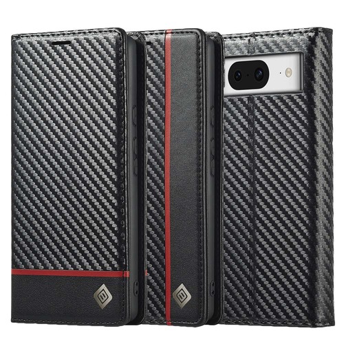 LC.IMEEKE Handy Tasche fr Google Pixel 8a Carbon Wallet Stripe Hlle Etui Case