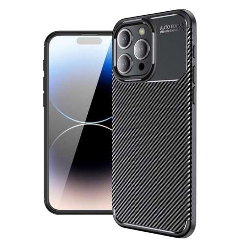 TPU H�lle f�r Apple iPhone 15 PRO Carbon Fiber Muster Shockproof Back Cover Case