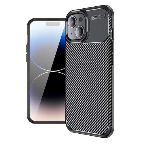 TPU H�lle f�r Apple iPhone 15 Carbon Fiber Muster Shockproof Back Cover Case