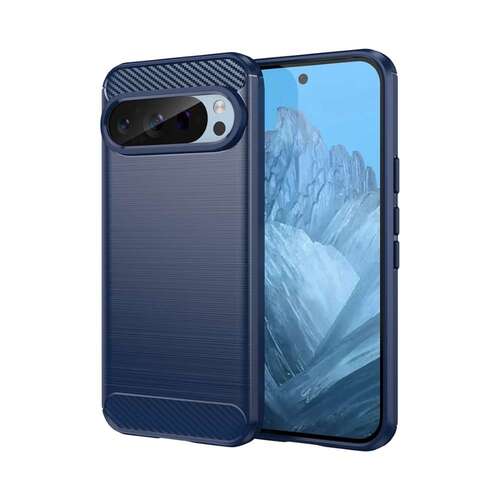 TPU H�lle f�r Google Pixel 9 9 PRO Carbon Fiber Skin Brushed Schutzcover Case 
