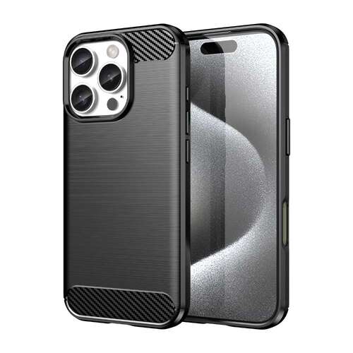 TPU H�lle f�r Apple iPhone 16 PRO Carbon Fiber Skin Brushed Schutzcover Case 