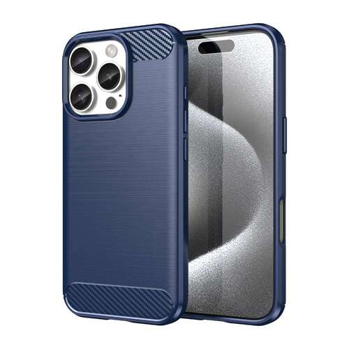 TPU H�lle f�r Apple iPhone 16 PRO Carbon Fiber Skin Brushed Schutzcover Case 