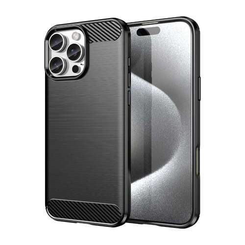 TPU H�lle f�r Apple iPhone 16 PRO MAX Carbon Fiber Skin Brushed Schutzcover Case 